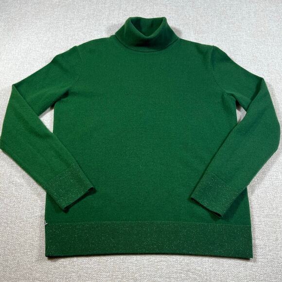 Lafayette 148 Women’s Small Green 100% Cashmere Long Sleeve Turtleneck Sweater - Picture 1 of 7